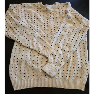 Men's Vintage 90s Royal Knight Oversized Crewneck Sweater XLT Beige Multicolor